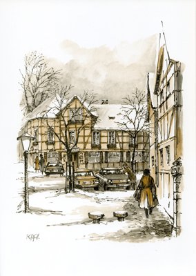 aquarell_pfoetsch_dorfkrug_h400dpi100